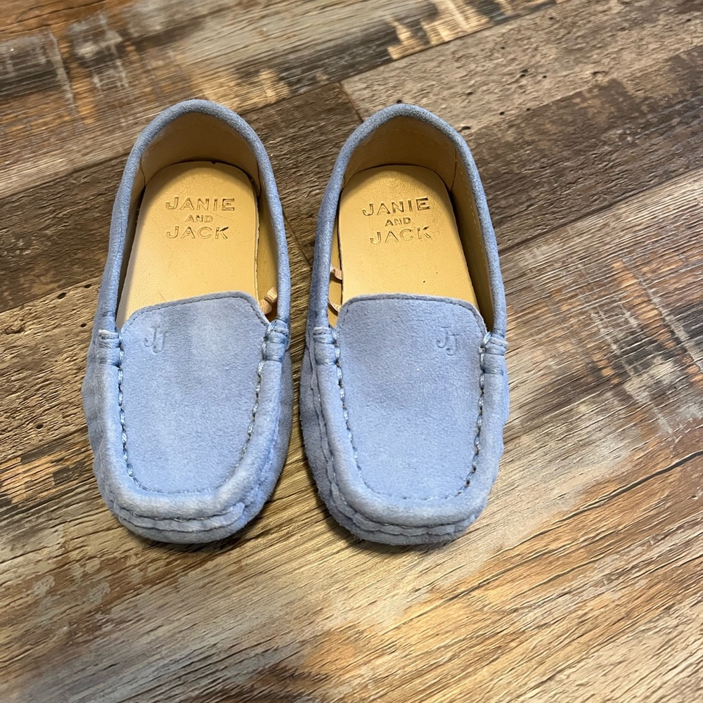 Janie and Jack, light blue suede shoes, toddler size 5